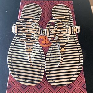 Tory Burch Miller Nautical Stripe Navy Sandal-WORN ONCE-MINT CONDITION
